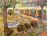 Vincent Van Gogh The Courtyard of the Hospital in Arles oil painting on canvas